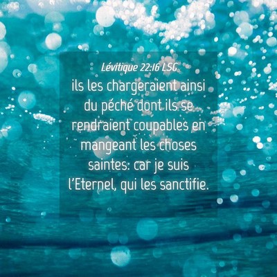 Picture 04 - Lévitique 22:16 LSG - ils les chargeraient ainsi du péché dont ils se - Bible Verse Picture