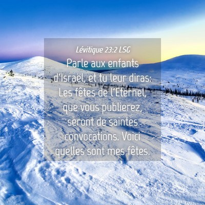 Picture 04 - Lévitique 23:2 LSG - Parle aux enfants d'Israël, et tu leur diras: - Bible Verse Picture