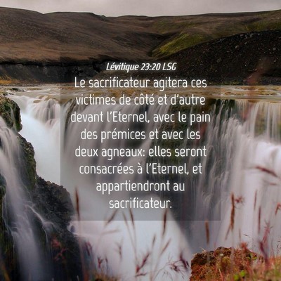 Picture 04 - Lévitique 23:20 LSG - Le sacrificateur agitera ces victimes de côté - Bible Verse Picture