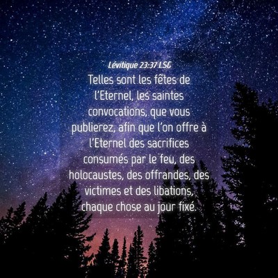 Picture 04 - Lévitique 23:37 LSG - Telles sont les fêtes de l'Eternel, les saintes - Bible Verse Picture