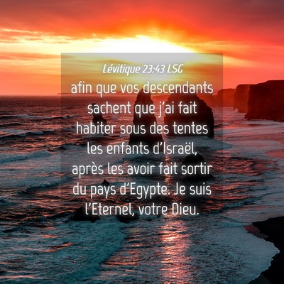 Picture 04 - Lévitique 23:43 LSG - afin que vos descendants sachent que j'ai fait - Bible Verse Picture