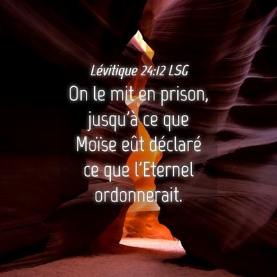 Picture 04 - Lévitique 24:12 LSG - On le mit en prison, jusqu'à ce que Moïse eût - Bible Verse Picture