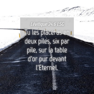 Picture 04 - Lévitique 24:6 LSG - Tu les placeras en deux piles, six par pile, sur - Bible Verse Picture