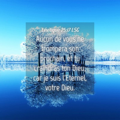 Picture 04 - Lévitique 25:17 LSG - Aucun de vous ne trompera son prochain, et tu - Bible Verse Picture