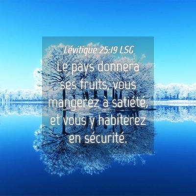 Picture 04 - Lévitique 25:19 LSG - Le pays donnera ses fruits, vous mangerez à - Bible Verse Picture