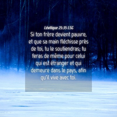 Picture 04 - Lévitique 25:35 LSG - Si ton frère devient pauvre, et que sa main - Bible Verse Picture