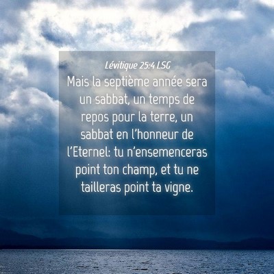 Picture 04 - Lévitique 25:4 LSG - Mais la septième année sera un sabbat, un temps - Bible Verse Picture