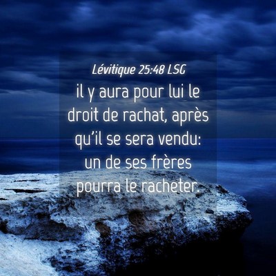 Picture 04 - Lévitique 25:48 LSG - il y aura pour lui le droit de rachat, après - Bible Verse Picture