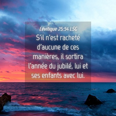 Picture 04 - Lévitique 25:54 LSG - S'il n'est racheté d'aucune de ces manières, il - Bible Verse Picture