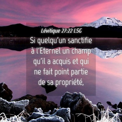 Picture 04 - Lévitique 27:22 LSG - Si quelqu'un sanctifie à l'Eternel un champ - Bible Verse Picture