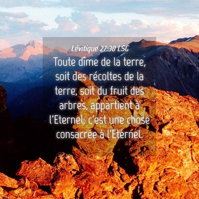 Picture 04 - Lévitique 27:30 LSG - Toute dîme de la terre, soit des récoltes de la - Bible Verse Picture