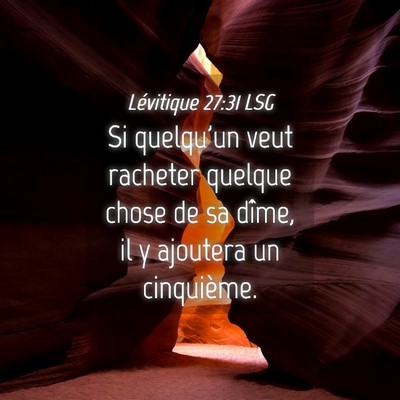 Picture 04 - Lévitique 27:31 LSG - Si quelqu'un veut racheter quelque chose de sa - Bible Verse Picture