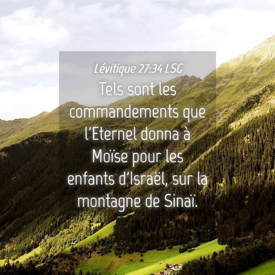 Picture 04 - Lévitique 27:34 LSG - Tels sont les commandements que l'Eternel donna - Bible Verse Picture