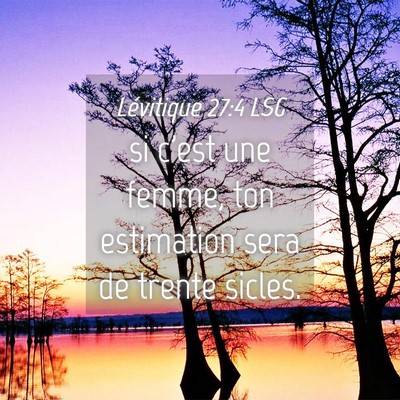 Picture 04 - Lévitique 27:4 LSG - si c'est une femme, ton estimation sera de trente - Bible Verse Picture