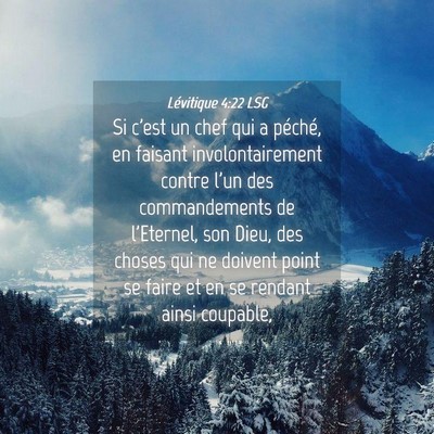Picture 04 - Lévitique 4:22 LSG - Si c'est un chef qui a péché, en faisant - Bible Verse Picture