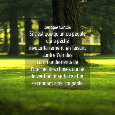 Picture 04 - Lévitique 4:27 LSG - Si c'est quelqu'un du peuple qui a péché - Bible Verse Picture