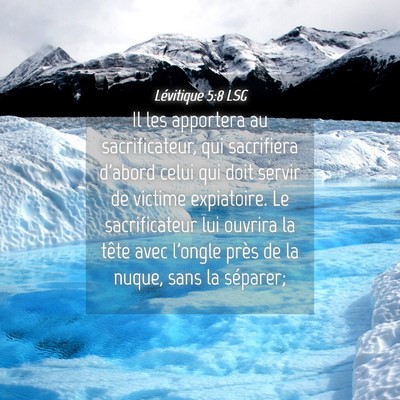 Picture 04 - Lévitique 5:8 LSG - Il les apportera au sacrificateur, qui sacrifiera - Bible Verse Picture