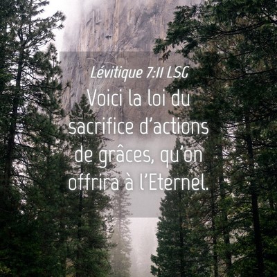 Picture 04 - Lévitique 7:11 LSG - Voici la loi du sacrifice d'actions de grâces, - Bible Verse Picture