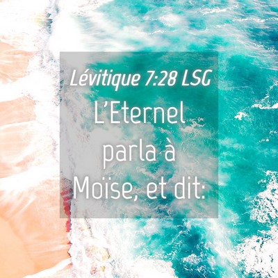 Picture 04 - Lévitique 7:28 LSG - L'Eternel parla à Moïse, et - Bible Verse Picture