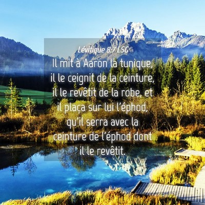 Picture 04 - Lévitique 8:7 LSG - Il mit à Aaron la tunique, il le ceignit de la - Bible Verse Picture