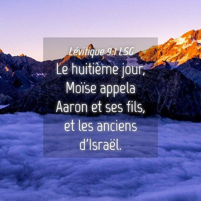 Picture 04 - Lévitique 9:1 LSG - Le huitième jour, Moïse appela Aaron et ses - Bible Verse Picture