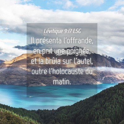 Picture 04 - Lévitique 9:17 LSG - Il présenta l'offrande, en prit une poignée, et - Bible Verse Picture