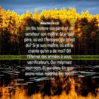 Picture 04 - Malachie 1:6 LSG - Un fils honore son père, et un serviteur son - Bible Verse Picture