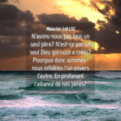Picture 04 - Malachie 2:10 LSG - N'avons-nous pas tous un seul père? N'est-ce pas - Bible Verse Picture