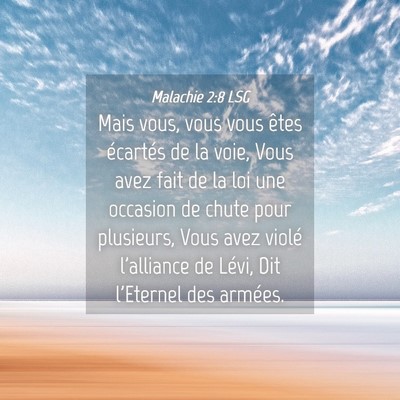Picture 04 - Malachie 2:8 LSG - Mais vous, vous vous êtes écartés de la voie, - Bible Verse Picture