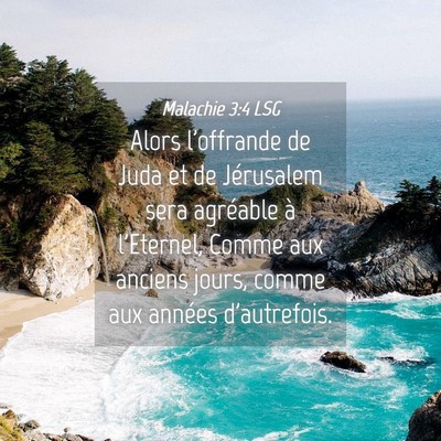 Picture 04 - Malachie 3:4 LSG - Alors l'offrande de Juda et de Jérusalem sera - Bible Verse Picture