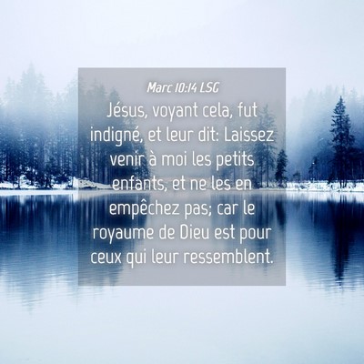 Picture 04 - Marc 10:14 LSG - Jésus, voyant cela, fut indigné, et leur dit: - Bible Verse Picture