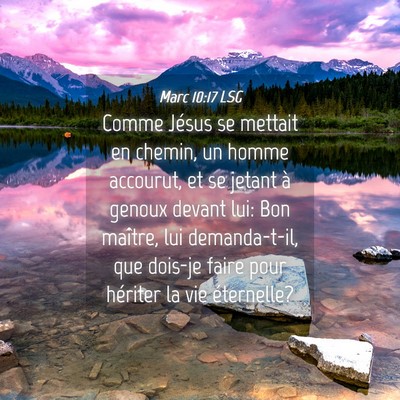 Picture 04 - Marc 10:17 LSG - Comme Jésus se mettait en chemin, un homme - Bible Verse Picture