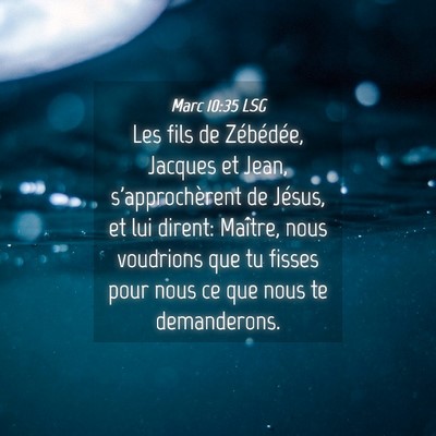 Picture 04 - Marc 10:35 LSG - Les fils de Zébédée, Jacques et Jean, - Bible Verse Picture
