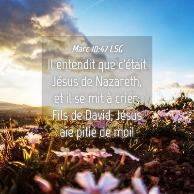 Picture 04 - Marc 10:47 LSG - Il entendit que c'était Jésus de Nazareth, et - Bible Verse Picture