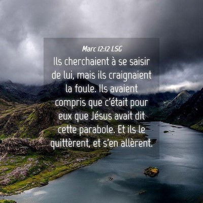 Picture 04 - Marc 12:12 LSG - Ils cherchaient à se saisir de lui, mais ils - Bible Verse Picture