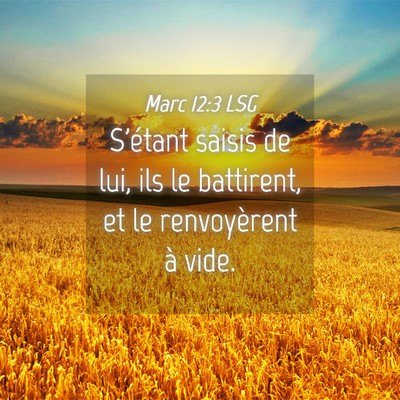 Picture 04 - Marc 12:3 LSG - S'étant saisis de lui, ils le battirent, et le - Bible Verse Picture
