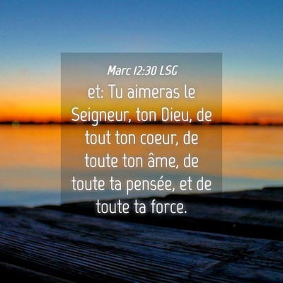 Picture 04 - Marc 12:30 LSG - et: Tu aimeras le Seigneur, ton Dieu, de tout ton - Bible Verse Picture