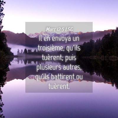 Picture 04 - Marc 12:5 LSG - Il en envoya un troisième, qu'ils tuèrent; puis - Bible Verse Picture