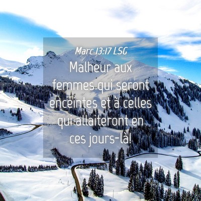Picture 04 - Marc 13:17 LSG - Malheur aux femmes qui seront enceintes et à - Bible Verse Picture
