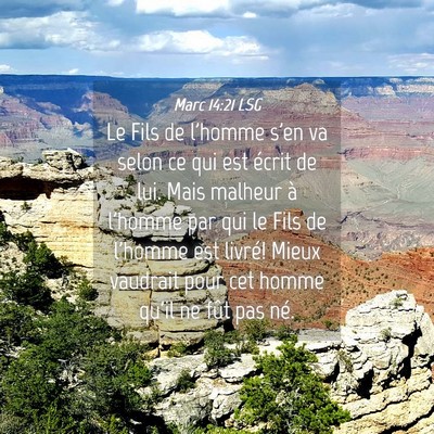 Picture 04 - Marc 14:21 LSG - Le Fils de l'homme s'en va selon ce qui est - Bible Verse Picture