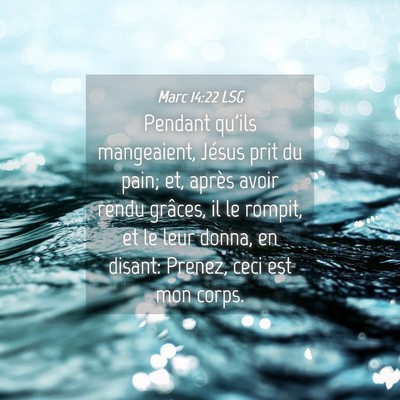 Picture 04 - Marc 14:22 LSG - Pendant qu'ils mangeaient, Jésus prit du pain; - Bible Verse Picture