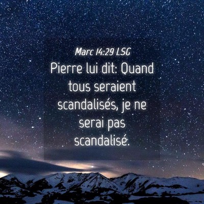 Picture 04 - Marc 14:29 LSG - Pierre lui dit: Quand tous seraient scandalisés, - Bible Verse Picture