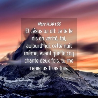 Picture 04 - Marc 14:30 LSG - Et Jésus lui dit: Je te le dis en vérité, toi, - Bible Verse Picture