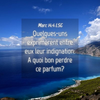 Picture 04 - Marc 14:4 LSG - Quelques-uns exprimèrent entre eux leur - Bible Verse Picture