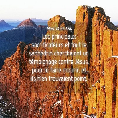 Picture 04 - Marc 14:55 LSG - Les principaux sacrificateurs et tout le - Bible Verse Picture