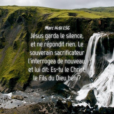 Picture 04 - Marc 14:61 LSG - Jésus garda le silence, et ne répondit rien. Le - Bible Verse Picture