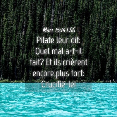 Picture 04 - Marc 15:14 LSG - Pilate leur dit: Quel mal a-t-il fait? Et ils - Bible Verse Picture