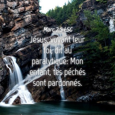Picture 04 - Marc 2:5 LSG - Jésus, voyant leur foi, dit au paralytique: Mon - Bible Verse Picture