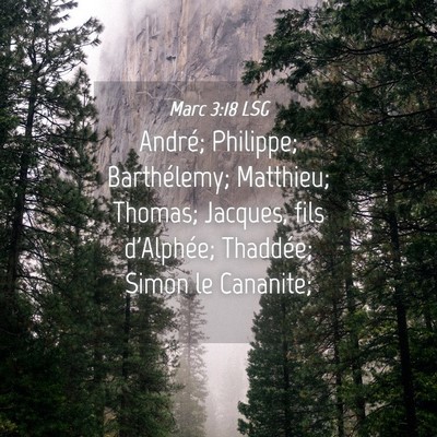 Picture 04 - Marc 3:18 LSG - André; Philippe; Barthélemy; Matthieu; Thomas; - Bible Verse Picture