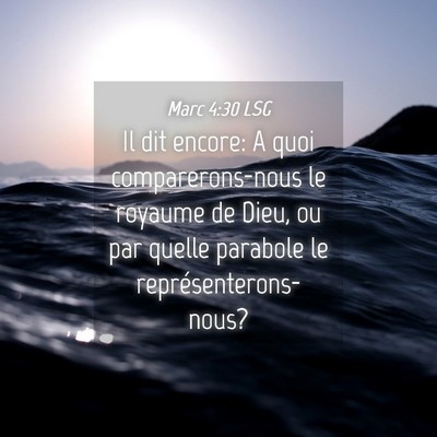 Picture 04 - Marc 4:30 LSG - Il dit encore: A quoi comparerons-nous le royaume - Bible Verse Picture